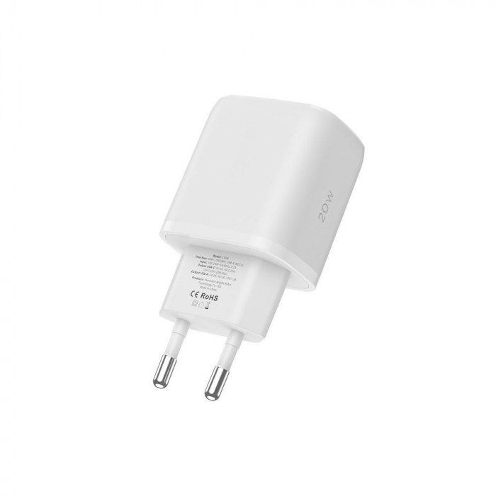 Incarcator Tech-Protect C20w mini alb type c/ usb + cablu type c [4]