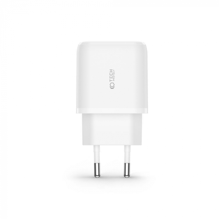 Incarcator Tech-Protect C20w mini alb type c/ usb + cablu type c [2]