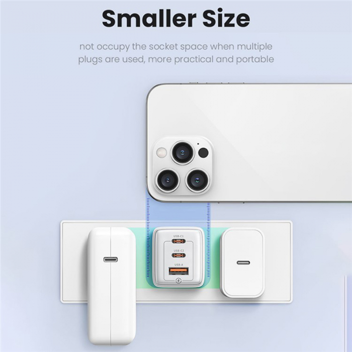 Incarcator Usams GAN 65w US-CC180 2xtype c +usb [3]