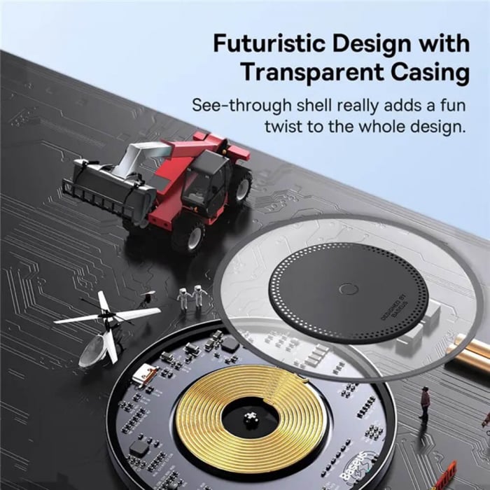 Încărcător Wireless Transparent Baseus 15W - Model CCJJ050001, Încărcare Rapidă și Eficientă [4]