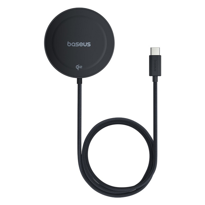 Incarcator wireless magsafe Baseus Simple Mini4, Qi2, 15W, 1m - Cosmic Black [3]