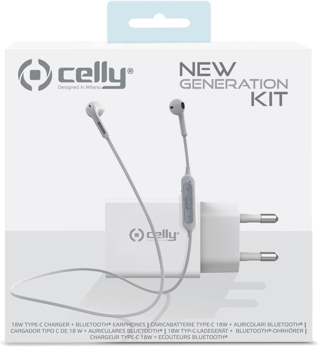 Kit Incarcator retea Celly USB-C PowerDelivery 18W + Casti InEar Bluetooth [2]