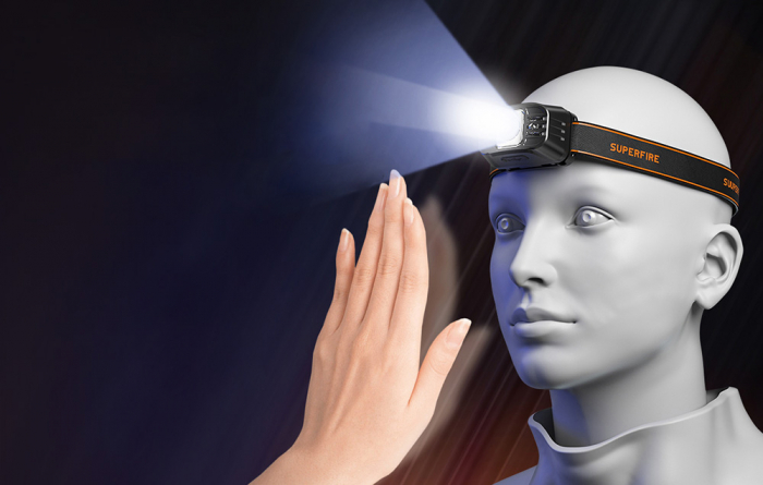 Lanterna Frontală LED SupFire HL75-X pentru Aventuri în Aer Liber - 220 Lumeni, Control Gestual, Rezistentă la Apă IP44 [3]