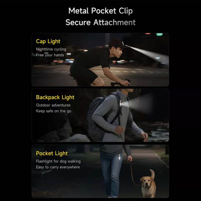 Lanterna multifunctionala Deerma 4in1 (SD01) - Magnetic, Pocket Clip, Glass Breaker, 9 Brightness Levels, 350lm, 300mAh, 0.74W [3]
