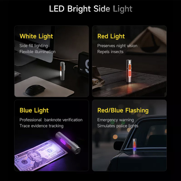 Lanterna multifunctionala Deerma 4in1 (SD01) - Magnetic, Pocket Clip, Glass Breaker, 9 Brightness Levels, 350lm, 300mAh, 0.74W [5]