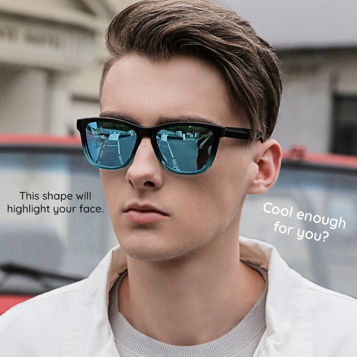 Ochelari de soare Techsuit - Sunglasses Polarized (0717) - for Men, with UV Protection - Black [7]