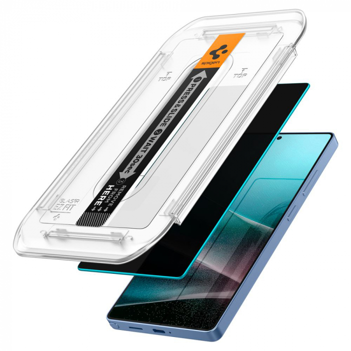 Pachet 2 X Folie sticla privacy Spigen GLAS.tR EZ FIT Samsung Galaxy S25 Ultra [7]