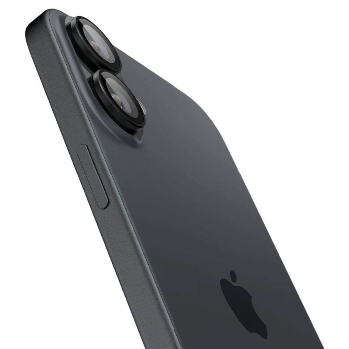 Pachet 2x Folie sticla camera Spigen Optik iPhone 16 Plus negru [4]