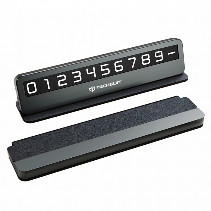 Placuta numar telefon suport bord auto cu afisaj  pentru parcare temporara Techsuit SN1 [6]