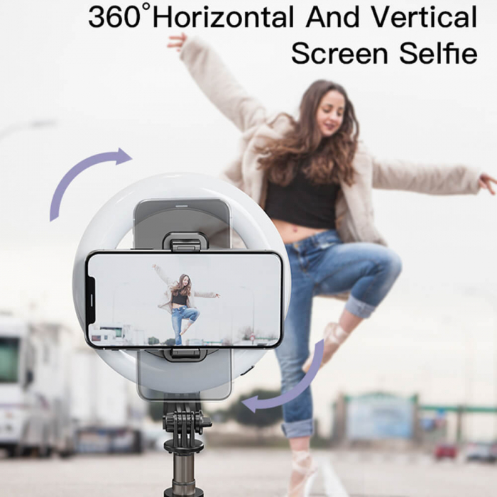 Selfiestick Yesido SF12 cu telecomanda si ring light [2]