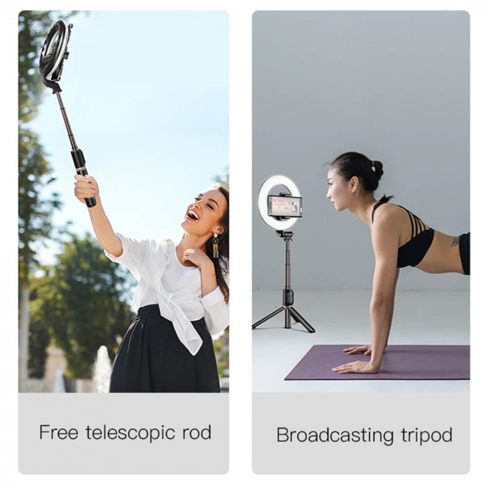 Selfiestick Yesido SF12 cu telecomanda si ring light [4]