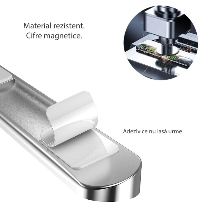 Suport de numar telefon Yesido (C88) - for Dashboard, Number Hiding, Fluorescent Digits, Weather-Resistant, 3M Adhesive - Black [2]