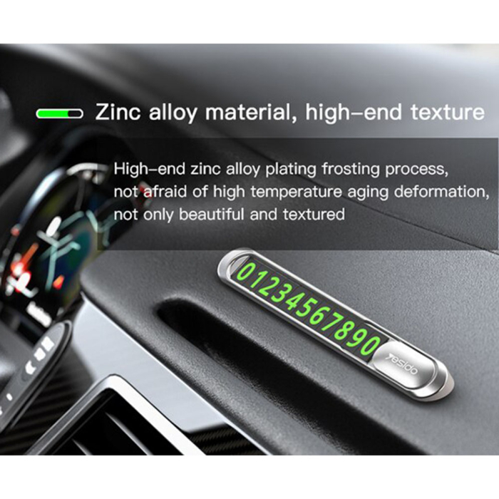 Suport de numar telefon Yesido (C88) - for Dashboard, Number Hiding, Fluorescent Digits, Weather-Resistant, 3M Adhesive - Black [6]