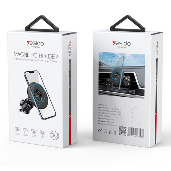 Suport telefon Yesido (C156) - Magnetic Grip for Air Vent - Black [7]
