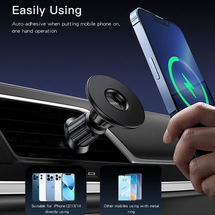 Suport telefon Yesido (C156) - Magnetic Grip for Air Vent - Black [3]