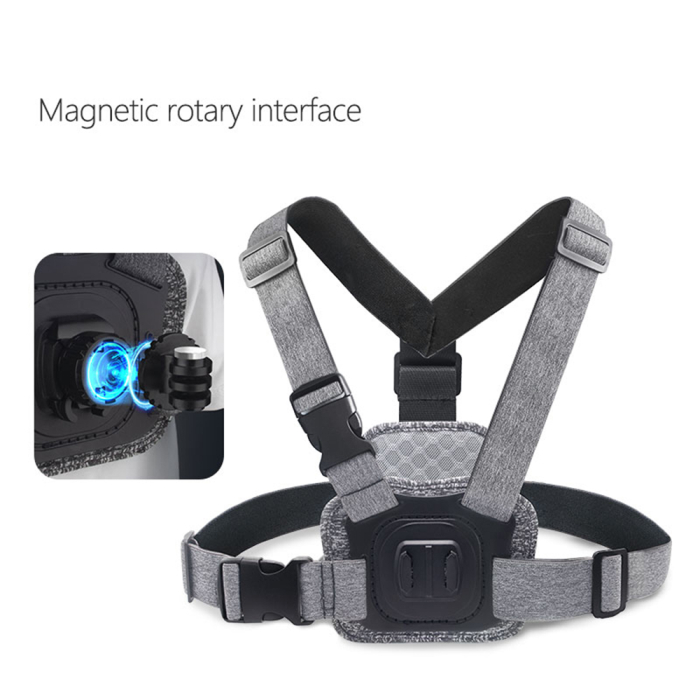Techsuit - Camera Holder (JX-002) - for GoPro with Magnetic Base, Chest Wear - Gray [3]