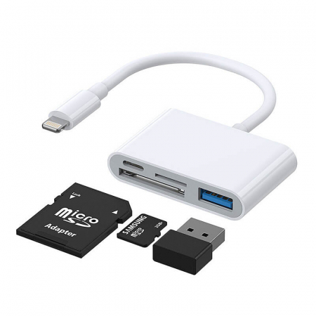 Adaptor lightning Joyroom S-H142 la USB OTG cu cititor carduri [0]