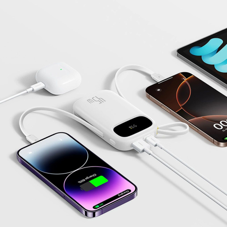 Baterie externa Baseus - Power Bank EnerFill FC31 Qpow 3 (E0028D03) - USB-C/Lightning Cables, 20000mAh, 45W, Digital Display - Galaxy Blue [2]