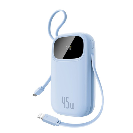 Joyroom JR-W020 mini - Baterie externa Baseus - Power Bank EnerFill FC31 Qpow 3 (E0028D03) - USB-C/Lightning Cables, 20000mAh, 45W, Digital Display - Galaxy Blue