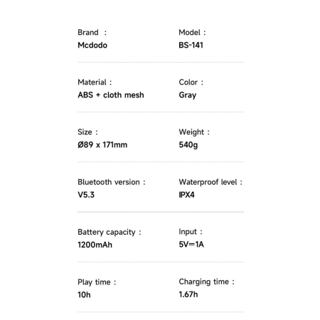 Boxa portabila Mcdodo BS-1410 - with Colorful Lights [5]