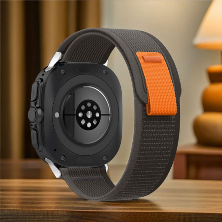 Bratara ceas Samsung watch Ultra 47 mm negru/portocaliu naylon [2]