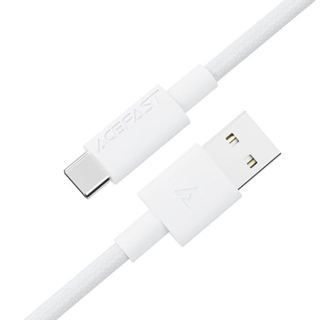 Acefast - Data Cable (C18-04) - Cablu Acefast (C18-04) - USB to Type-C, Fast Charging, 3A, BendResistant, Nylon Braid, 1.2m - White