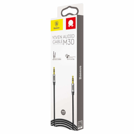 Cablu audio Baseus M30 (A10329800117-Z1/CAM30-BS1) - Jack to Jack, 1.5m - Black [1]