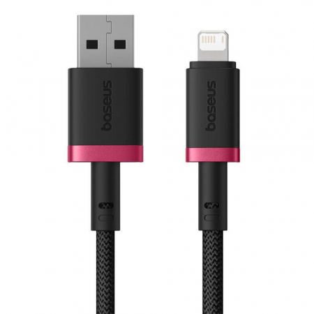 Lightning - Baseus Dura Series USB to Lightning, Fast Charging, 480Mbps, 2.4A, Nylon, 1m - Red / Black