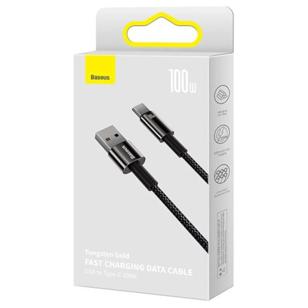 Cablu Baseus Tungsten Gold USB to USB C 100w 1m [6]