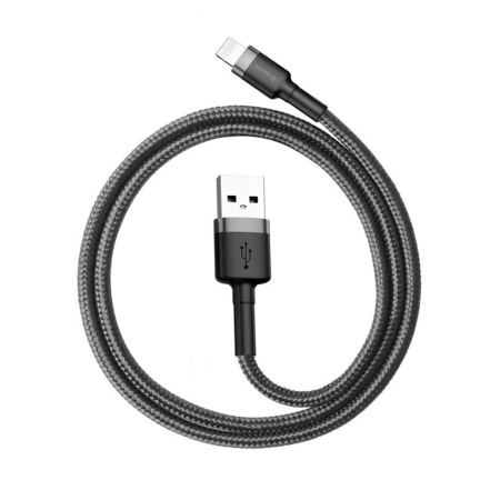Lightning - Cablu de date Baseus Cafule (CALKLF-AG1) - USB to Lightning, 2.4A, 480Mbps, 50cm - Grey