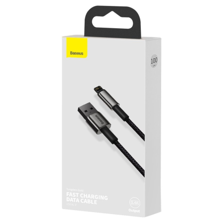 Cablu de date Baseus Tugsten Gold (CALWJ-01) - USB to Lightning, 2.4A, 1m - Black [6]