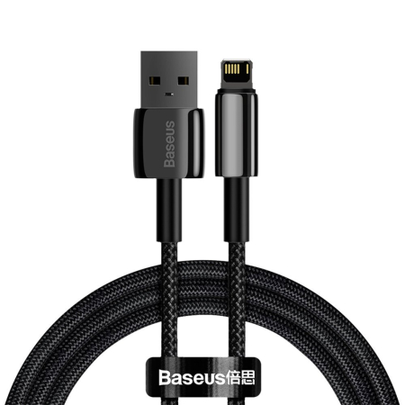 Baseus Tugsten Gold - Cablu de date Baseus Tugsten Gold (CALWJ-01) - USB to Lightning, 2.4A, 1m - Black