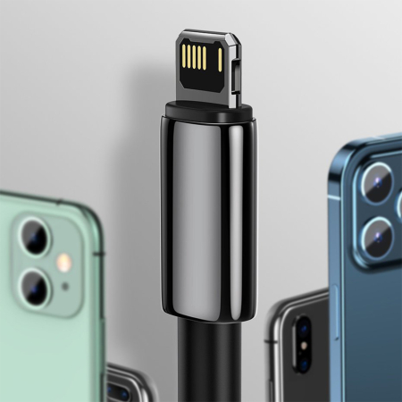 Cablu de date Baseus Tugsten Gold (CALWJ-01) - USB to Lightning, 2.4A, 1m - Black [4]