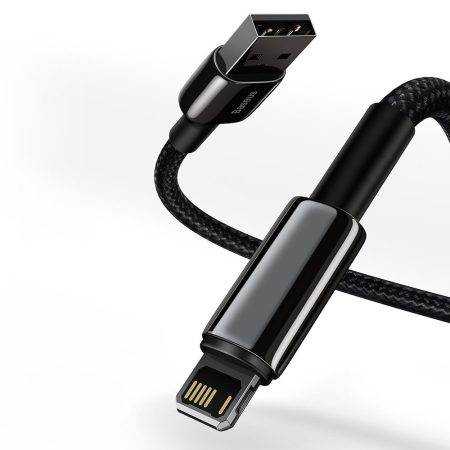 Cablu de date Baseus Tugsten Gold (CALWJ-01) - USB to Lightning, 2.4A, 1m - Black [1]