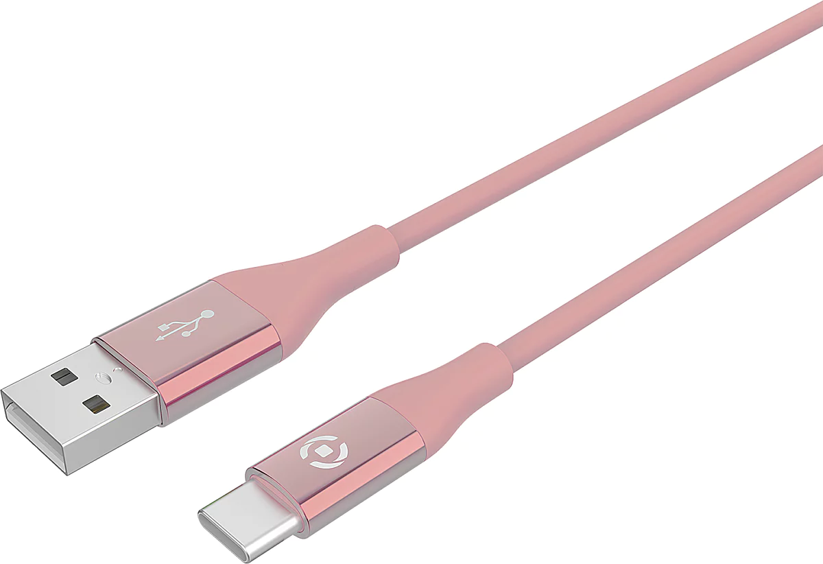 Cablu de date Celly, USB Type-C, 1m, Roz [1]