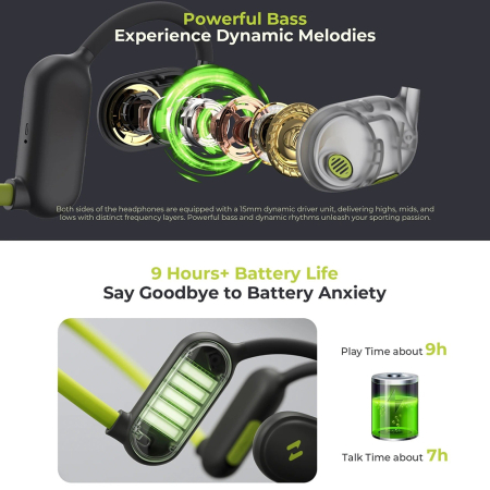 Casti wireless Havit E553BT - Open-ear (Air Conduction), Bluetooth 5.3, Noise Cancellation, Type-C, 110mAh - Green [5]