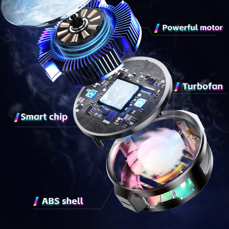 Cooler telefon magnetic Techsuit cu lumini RGB negru P66 [1]