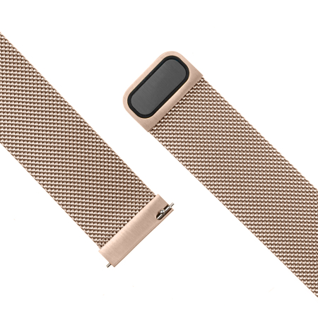 Curea ceas Fixed - Mesh Strap 22mm - Huawei Watch GT 2 (46mm)/GT 2 Pro/GT 3 Pro (46mm) /Ultimate, Xiaomi Watch S1 Rose Gold [3]