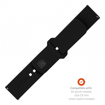 Curea Ceas - Curea Fixed 20mm - Samsung Galaxy Watch 4/5/Active 2, Huawei Watch GT 3 (42mm)/GT 3 Pro (43mm) - Black