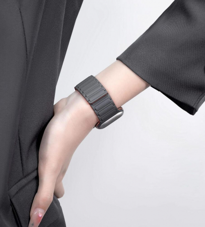 Curea Tech-Protect Iconband Magnetic Apple Watch 42/44/45/49/Ultra mm negru/portocaliu [4]