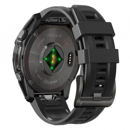 Fenix 5 / 6 / 6 Pro / 7 / 7 Pro / 8 47mm - Curea Tech-Protect Silicone Garmin Fenix 5 / 6 / 6 Pro / 7 / 7 Pro / 8 47mm negru
