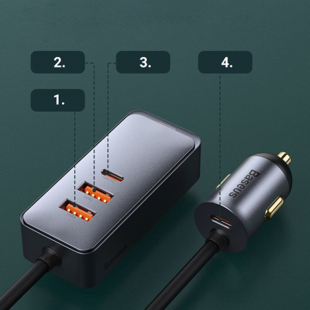Incarcator auto Baseus Share CCBT-A0G 2xusb 2x type c [9]