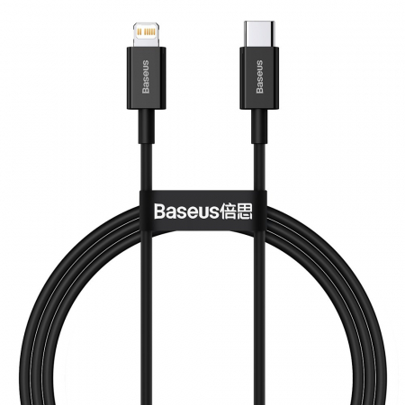 Cabluri - Cablu Baseus Superior type c - lightning 20w 1 m negru CATLYS-A01