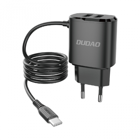 Dudao A2Pro - Incarcator retea Dudao A2Pro cablu USB tip C, 2 x USB, 5V 2.4A