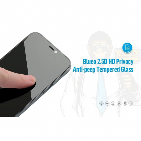 Folie 5D Mr. Monkey Glass IPhone 15 Pro Privacy [1]