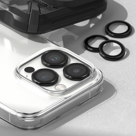 Folie de Protecție Camera Ringke pentru iPhone 15 Pro Max - Negru, Rezistență Superioară [6]