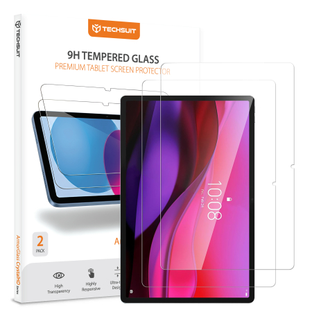 Folie Lenovo Yoga Tab Plus 12.7 - Folie de protectie Ecran Techsuit ArmorGlass CrystalHD pentru Lenovo Yoga Tab Plus, Sticla Securizata, Full Glue, Set 2 bucati