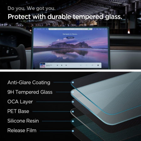 Folie sticla cu sistem de montare Spigen glas tr ez fit compatibila cu Tesla Model X 2022 / S 2021 [10]