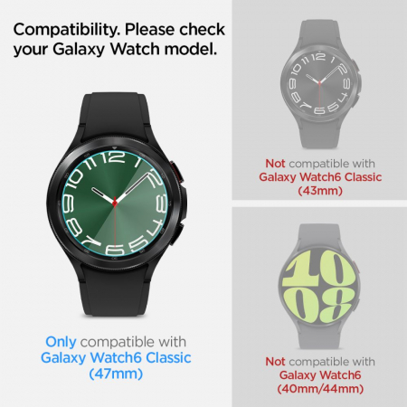Pachet 2x Folie Spigen Glass EZ Fit Samsung Watch 6 47 mm [1]