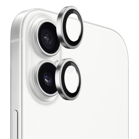 Folie camera Iphone 17 - Folie sticla camera Blueo iPhone 17 - Original Metal Frame Lens Glass Silver